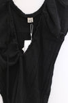 BASERANGE 25 Early Spring V-neck top BAS-TOMX-LC-SP25-HEI Black